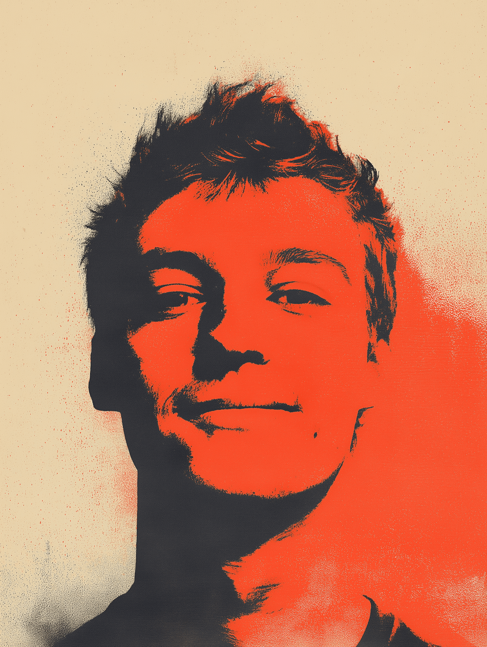 Vine — risograph-style portrait