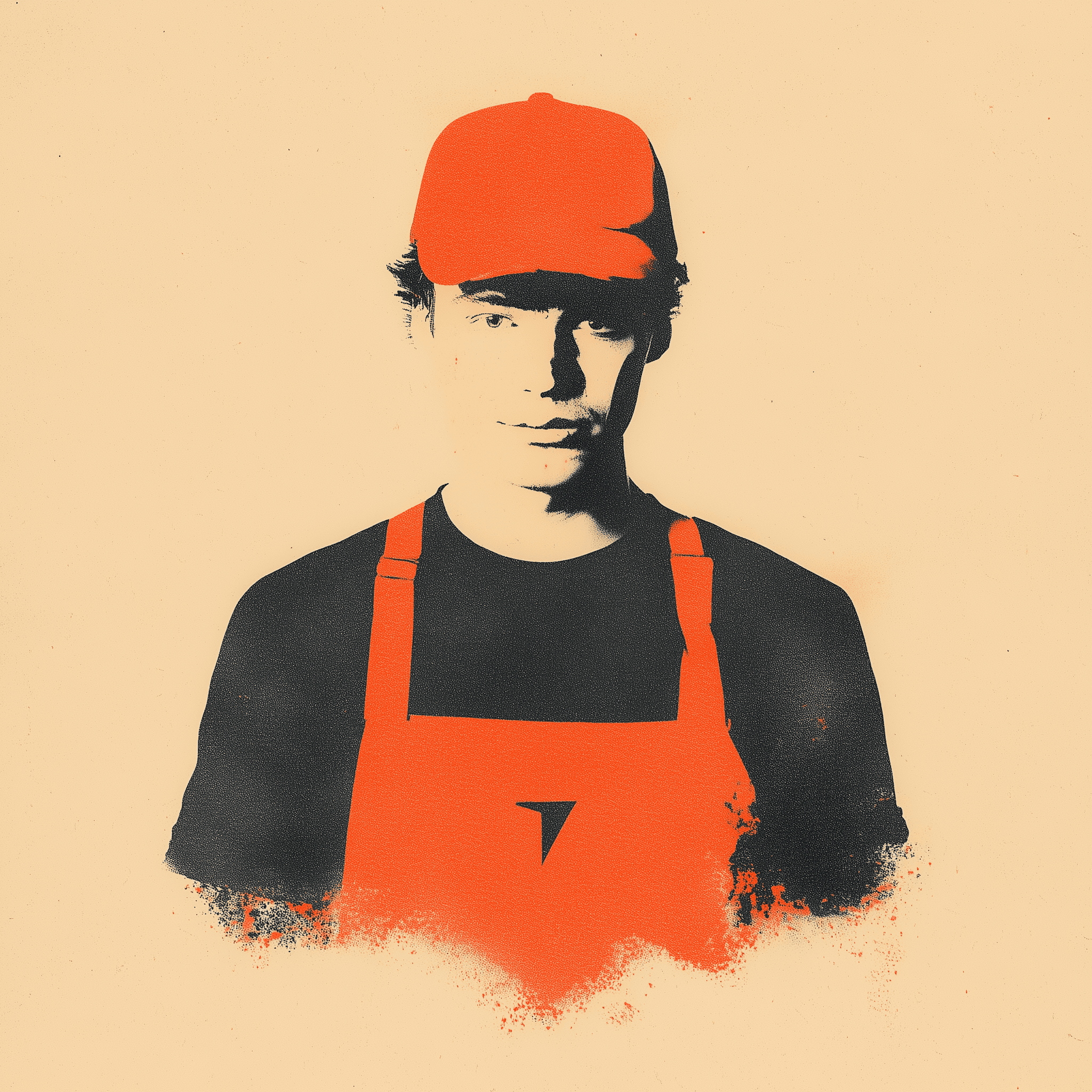 Vine in a promoter outfit with an orange apron — pecans era 2024